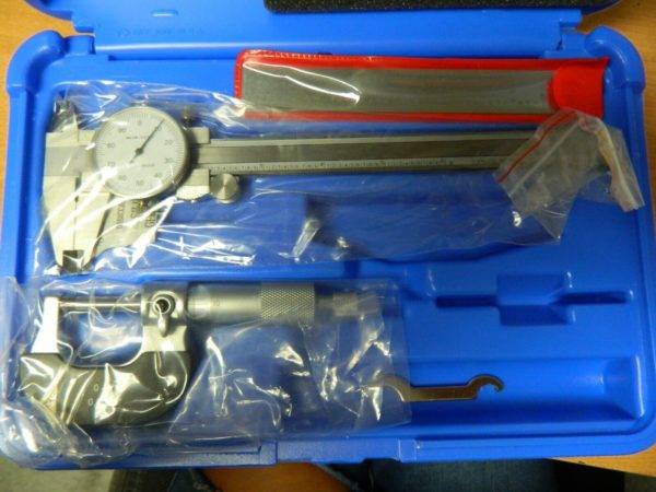 3 Piece, Machinist Caliper and Micrometer Tool Kit