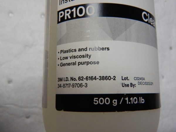 3M 1 Lb Bottle Clear Instant Adhesive Series PR100,