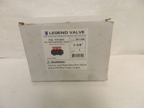 LEGEND VALVE 1-1/4″ Pipe Full Port PVC True Union Design Ball Valve 201-206