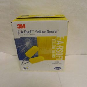 3M E-A-Rsoft Yellow Neons Earplugs Corded Regular Box of 100 Pairs 311-1256