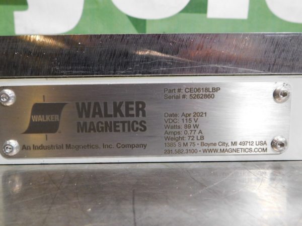 Walker Rectangular Fine Pole Electromagnet 18″L x 6″W x 2-7/8″H CE0618LBP DAMAGE
