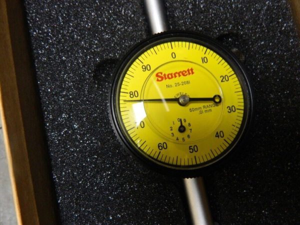 STARRETT 50mm Range, 0-100 Dial Reading, 0.01mm Graduation Dial Drop Indicator
