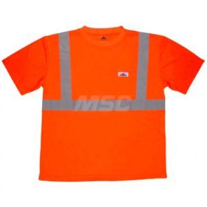 MCR SAFETY Size 5XL Orange High Visibility T-Shirt QTY 5