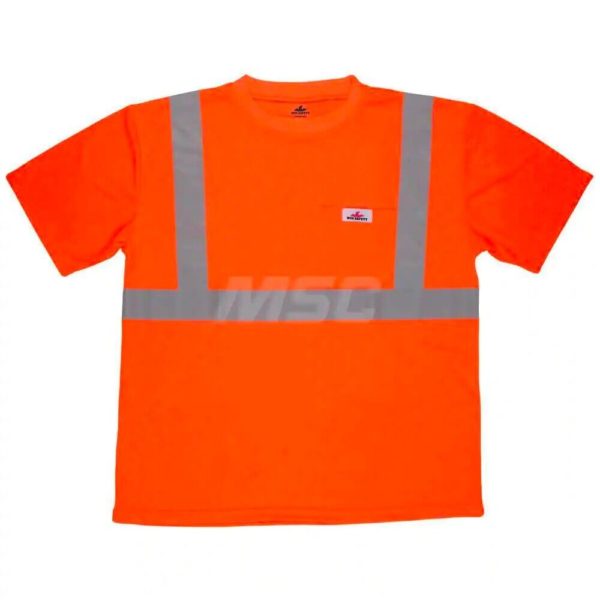 MCR SAFETY Size 5XL Orange High Visibility T-Shirt QTY 5