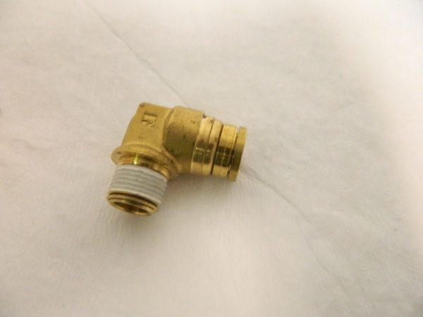 Parker 3/8″ OD 1/2 NPTF Brass Push-to-Connect Male Elbow Qty 5 W169PLP-6-8
