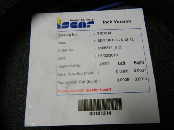 ISCAR Arbor Hole Connection, 3/4″ Cutting 12 Tooth Indexable Slotting Cutter