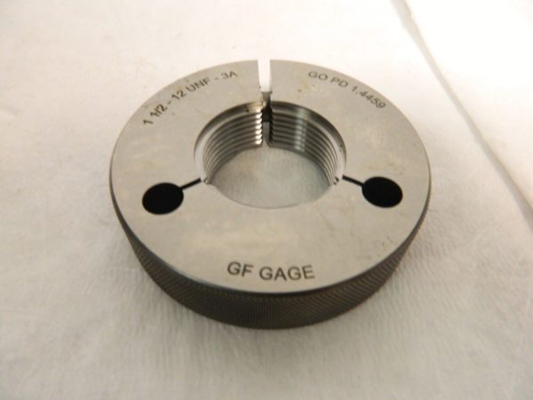GF Gage 1-1/2 - 12 Go/No Go Double Ring Thread Gage Class 3A R1500123AS