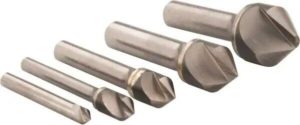 HERTEL 5 Piece, 1/4 to 1″ Head Diam, 82° Included Angle, Countersink Set
