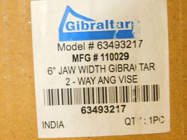 Gibraltar 2 Way Angle Swivel Precision Machine Vise 6" Jaw Capacity 110029