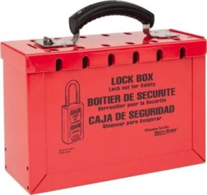 Master Lock. 3-3/4" Deep x 9-1/4" Wide x 6" High, Portable Group Lockout Box ...