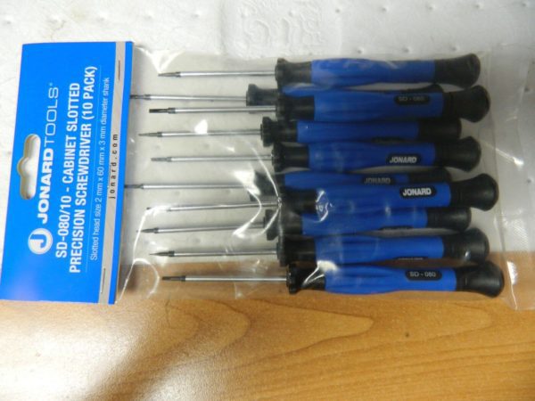 Jonard Tool Cabinet Slotted Precision Screwdriver 2mm x 2.4 SD-080/10 Pack of 10
