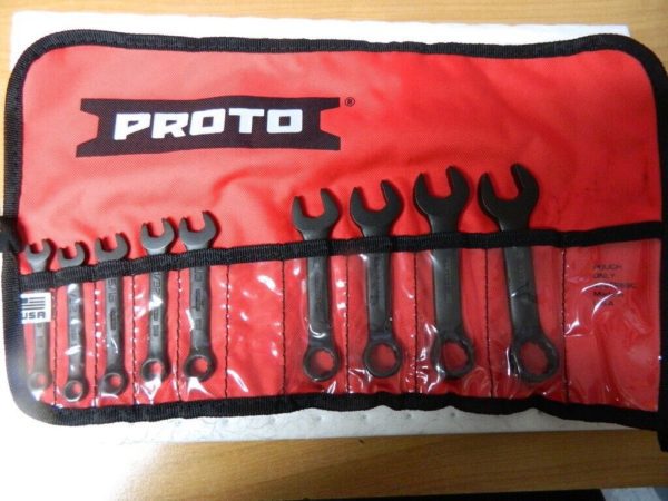 Proto 12-Point Extra Short Combination Wrench Set missing the 7/16 and 3/4