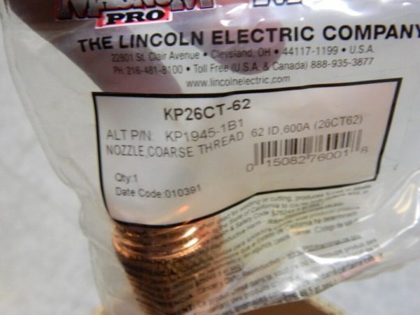 Lincoln Gas Nozzle Coarse Thread .62 in (15.7 mm) inner diameter QTY 10