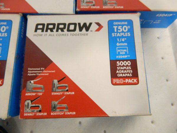 Arrow Genuine T50 Staples 1/4" 6 mm Qty 5 Boxes 25,000 Staples 504IP