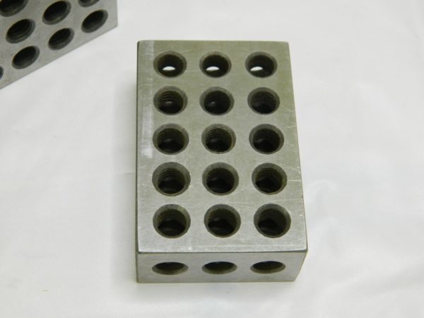 0.0003 Squareness Per Inch Hardened Steel 1-2-3 Block W/23 Hole Setup 1 Pair