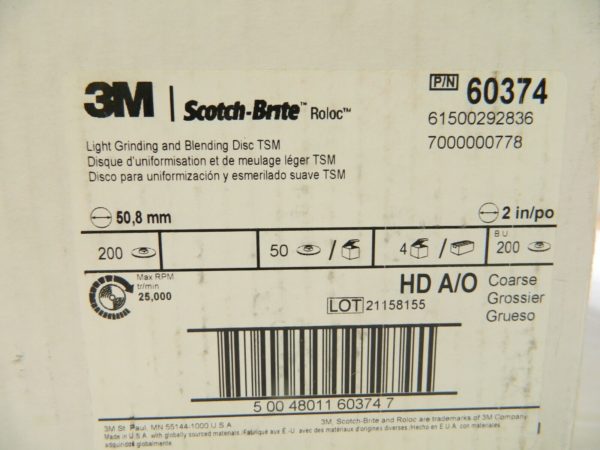 3M Light Grinding And Blending Disc TSM 2 Inch X NH Qty 200 Discs 60374