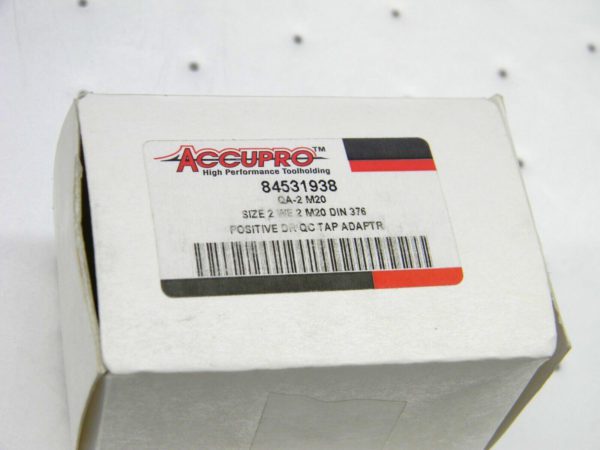 ACCUPRO 16mm Tap Shank M20 Tap, #2 Tapping Adapter QA-2 M20