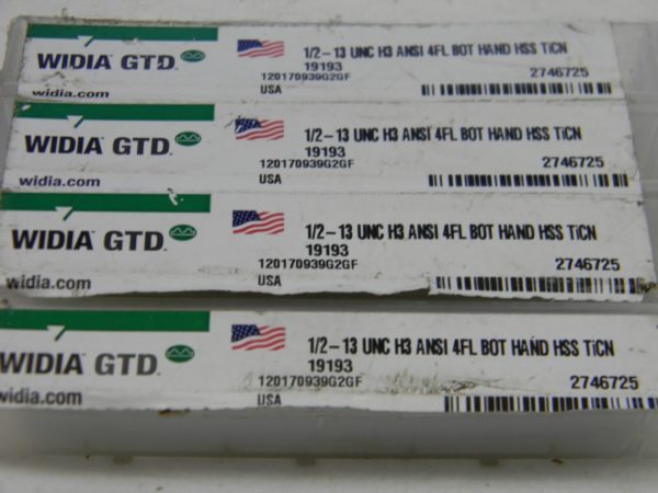 WIDIA GTD 5303/2303 General Purpose Straight Flute Taps QTY 4 RH HHS 2746725