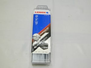 LENOX 6″ Long x 1″ Thick, Bi-Metal Reciprocating Saw Blade Pack of 25 6118R