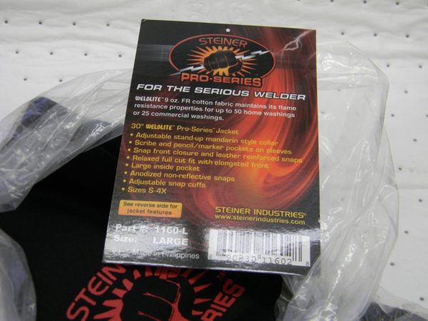 STEINER Size L Black Welding & Flame Resistant/Retardant Jacket 1160-L