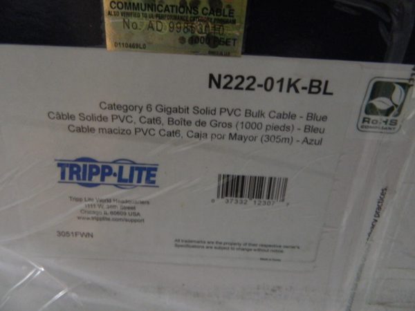TRIPP-LITE Cat6, 24 AWG, 8 Wires, 550 MHz, Unshielded Network & Ethernet Cable