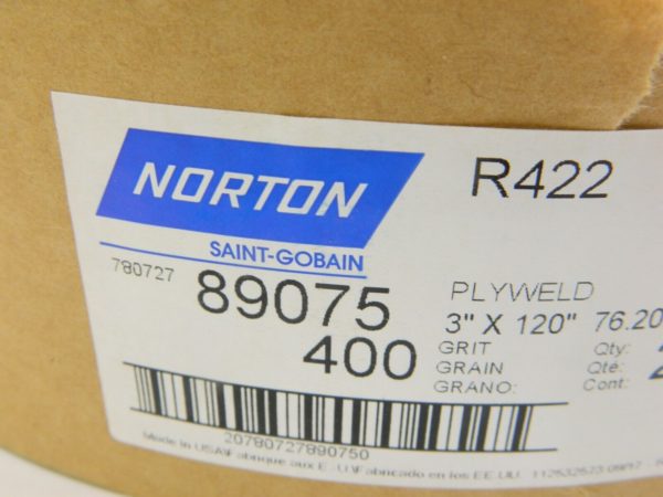 Norton Abrasive Belts R422 3"X120" 400G QTY 25 79072789075