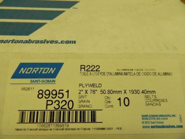 Norton Aluminum oxide cloth belts qty 10 662611