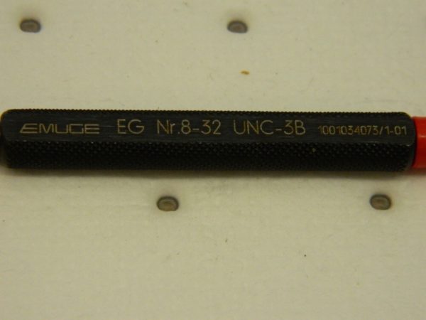 EMUGE Plug Thread Gage #8-32 Thread 3B Class Double End Go & No Go L0100110.5614