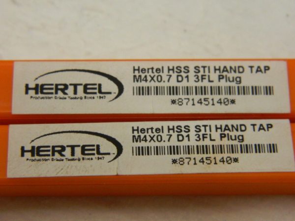 HERTEL QTY2 M4x0.70 Metric Coarse HSS Hand STI Tap K007255AS
