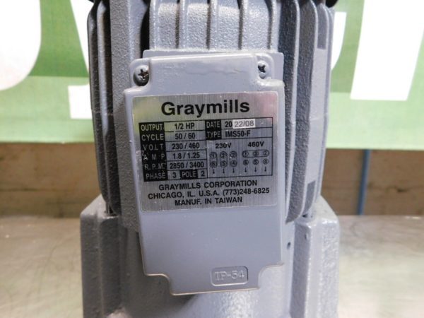Graymills Coolant Suction Pump 3/4" NPT 1/2 HP 230/460v 3Ph IMS50-F PARTS/REPAIR