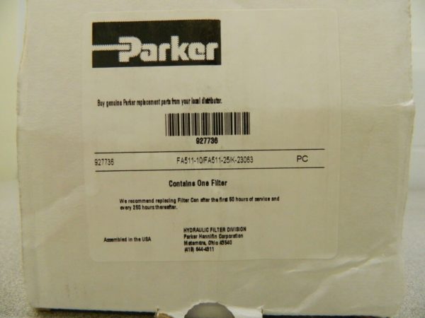 Parker 50AT Series Hydraulic and Lube Oil Element Canister 927736