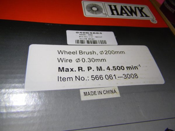 Hawk 8" x 3/4" x 1-1/4" Bench Brass Coated Steel Wheel Brush 566061-3008