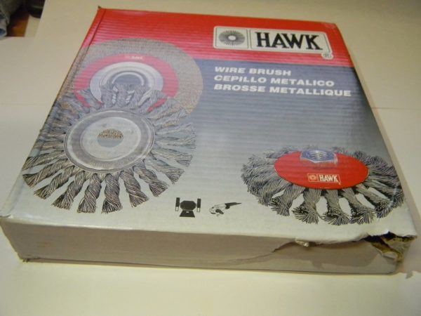 Hawk 8" x 3/4" x 1-1/4" Bench Brass Coated Steel Wheel Brush 566061-3008