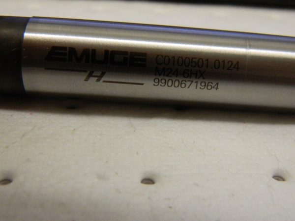 EMUGE Straight Flutes Tap: Metric Coarse, 4 Fl Cobalt, Nitride Finish C0100501.0