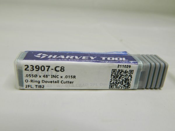 HARVEY TOOL SC Dovetail Cutter 48 °, 0.055″ Cut Dia, 0.054″ Cut Width 23907-C8