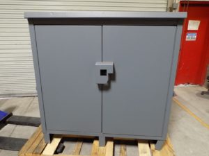 Durham Job Site Storage Cabinet 3 Shelf 60" x 60" x 24" Steel Gray USED