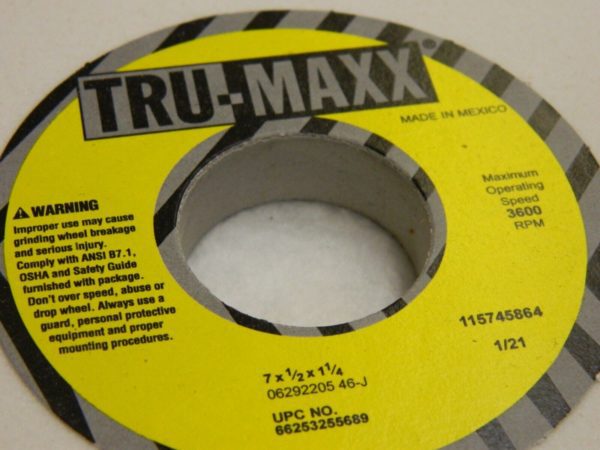 TRU-MAXX qty 4 Surface Grinding Wheel 7″ Dia 1/2″ Thick 46 Grit 66253255689