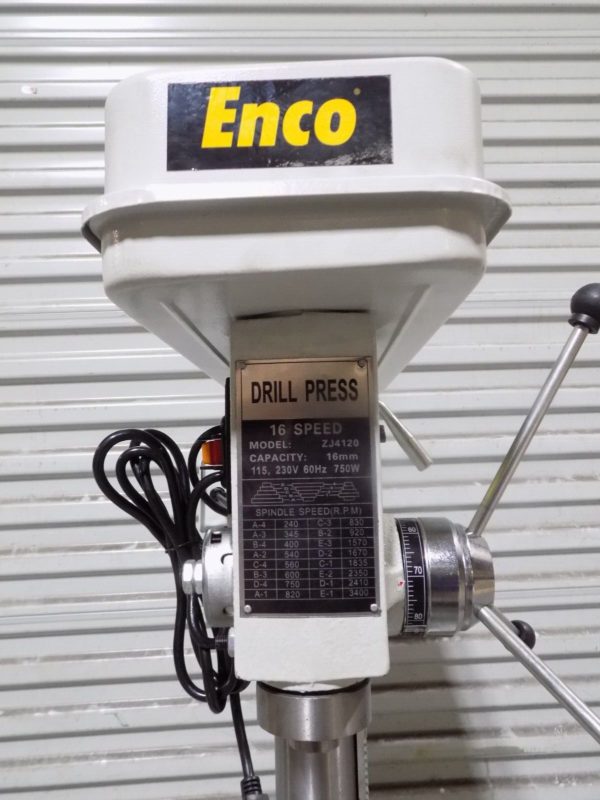 Enco Step Pulley Bench Drill Press 16mm Capacity 16-Speed 115/230v 1 Ph ZJ4120