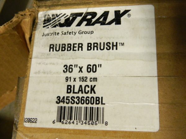 NOTRAX Entrance Scraper: 5' L, 3' W, 5/8″ Thick, SBR Rubber Surface 345S3660BL
