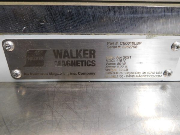 Walker Fine Pole Electromagnet Chuck 18″L x 6″W x 2-7/8″H CE0618LBP PARTS/REPAIR