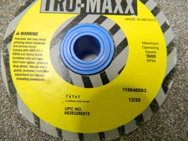 TRU-MAXX Bench & Pedestal Grinding Wheel: 7″ Dia, 1″ Thick, 1″ Hole 66253255213