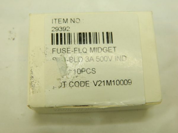 Vicfuse Cartridge Time Delay Fuse: 3 A, 1-1/2″ OAL, 13/32″ Dia Qty 10 BD-29392