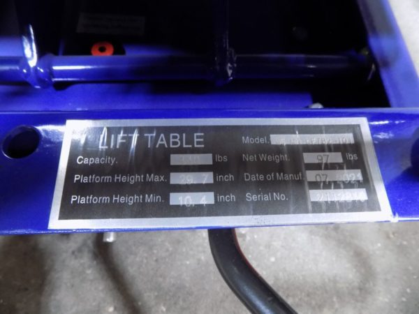 WorkSmart Hydraulic Scissor Lift Cart 440 lb Cap 27 x 17 Platform DAMAGED