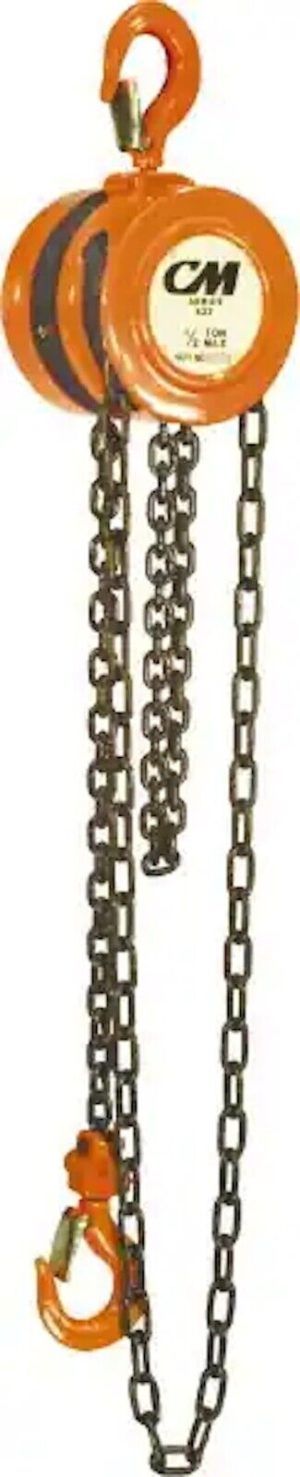 CM Manual Hand Chain Hoist: 5 Ton Working Load Limit, 20' Max Lift 2234A