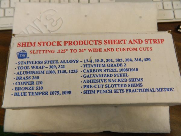 Shim Stock: 0.006'' Thick 260 Alloy Brass M-BBN-6