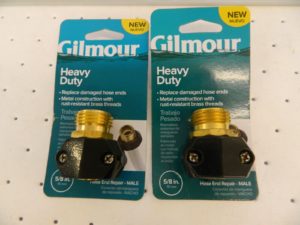 Gilmour Heavy Duty qty2 5/8" Hose End Repair, Male 03-047649