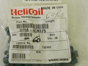 Heli-Coil Stainless Steel Screw Locking Insert 1/4" - 20 Bag of 60 3758-4CN375