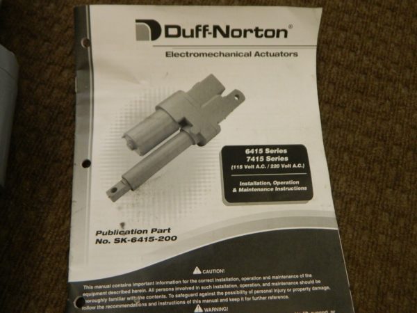 DUFF-NORTON 6″ Stroke Len Linear Electromechanical Actuator with Limit Switch