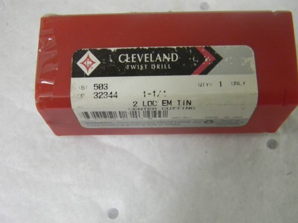 Cleveland Twist Drill Cobalt Center Cutting End Mill 1-1/4” Dia 4.5” OAL 32344