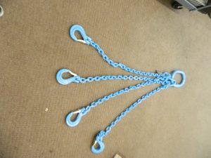 PEWAG Chain Sling 5' Long 10,600 lb Vertical Steel 4 Leg Blue With Paint Chips